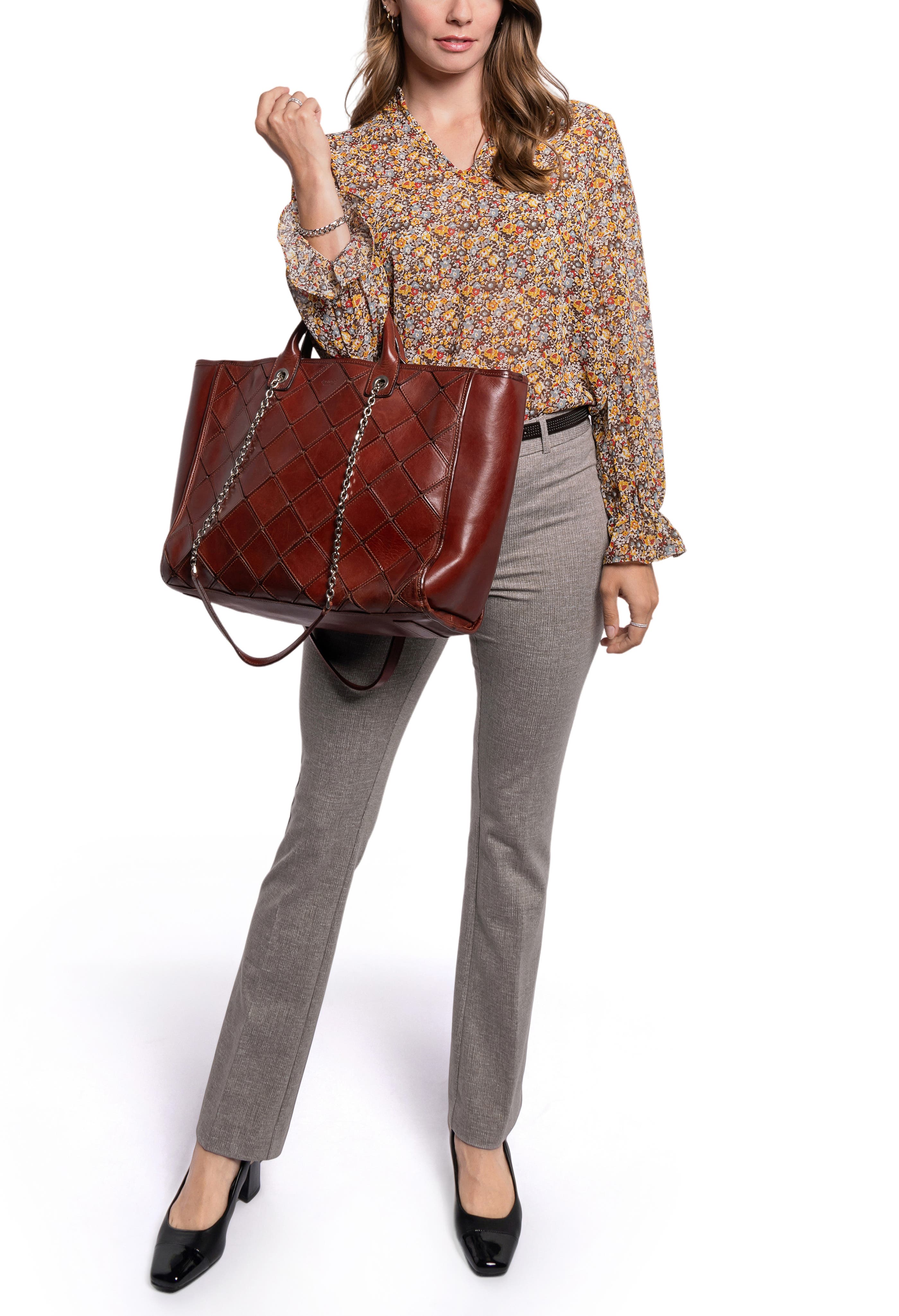OLD TREND Mermaid Genuine Leather Oversized Carryall Tote, Alternate, color, Brown
