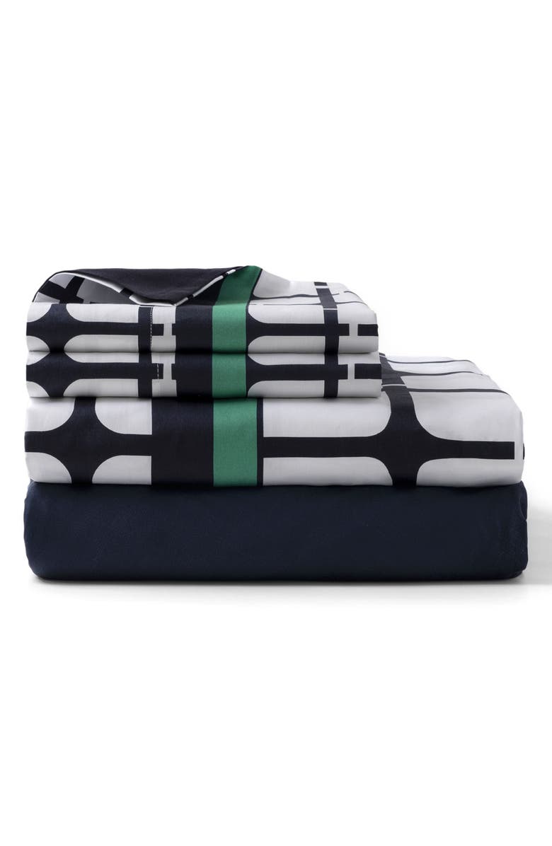 Brooks Brothers Broken Square 300 Thread Count Sheet Set, Main, color, Navy