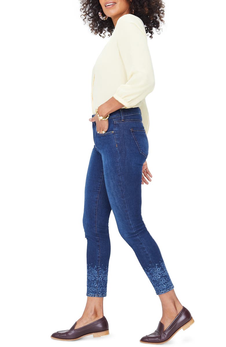 NYDJ Ami Floral Detail Skinny Ankle Jeans, Alternate, color,
