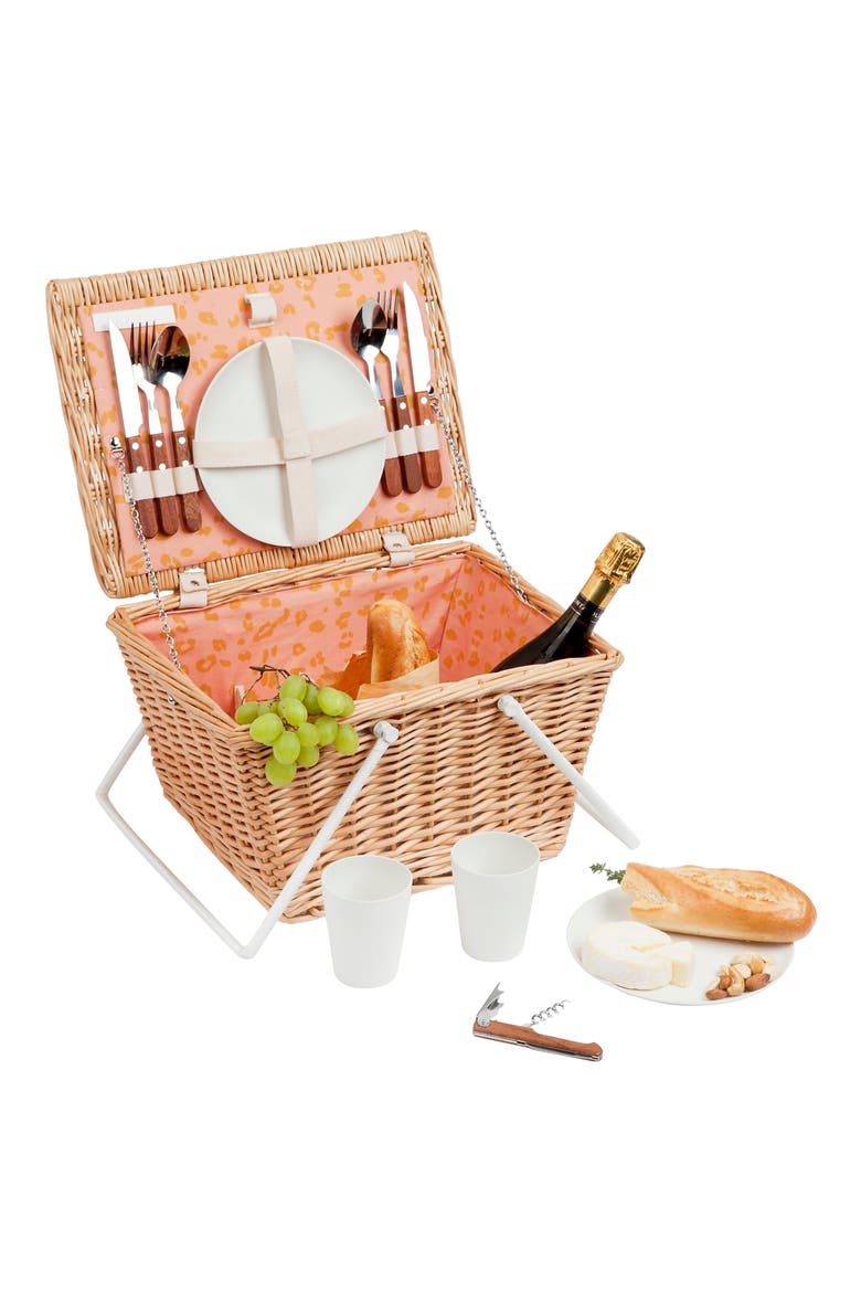 Eco Small Picnic Basket, Alternate, color, CALL OF THE WILD - PEACHY PINK