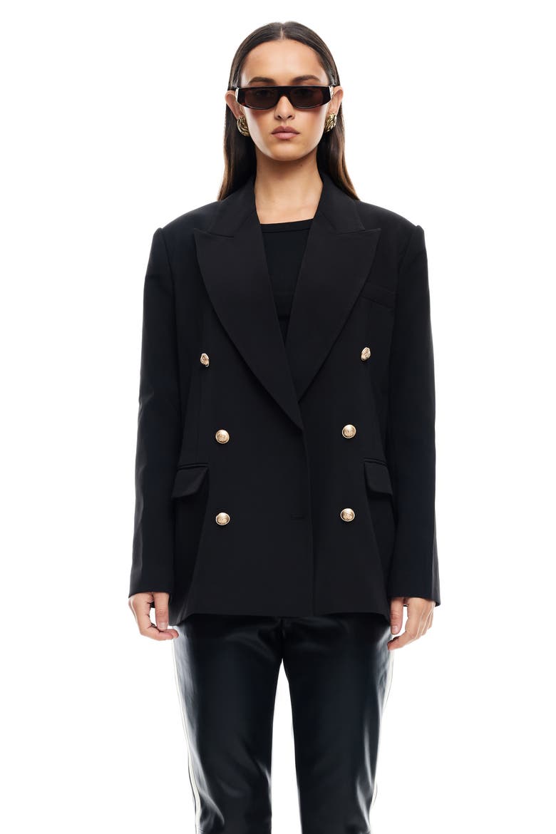 Palermo Double Breasted Blazer, Alternate, color, BLACK
