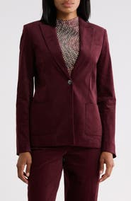 DKNY Stretch Corduroy One Button Blazer