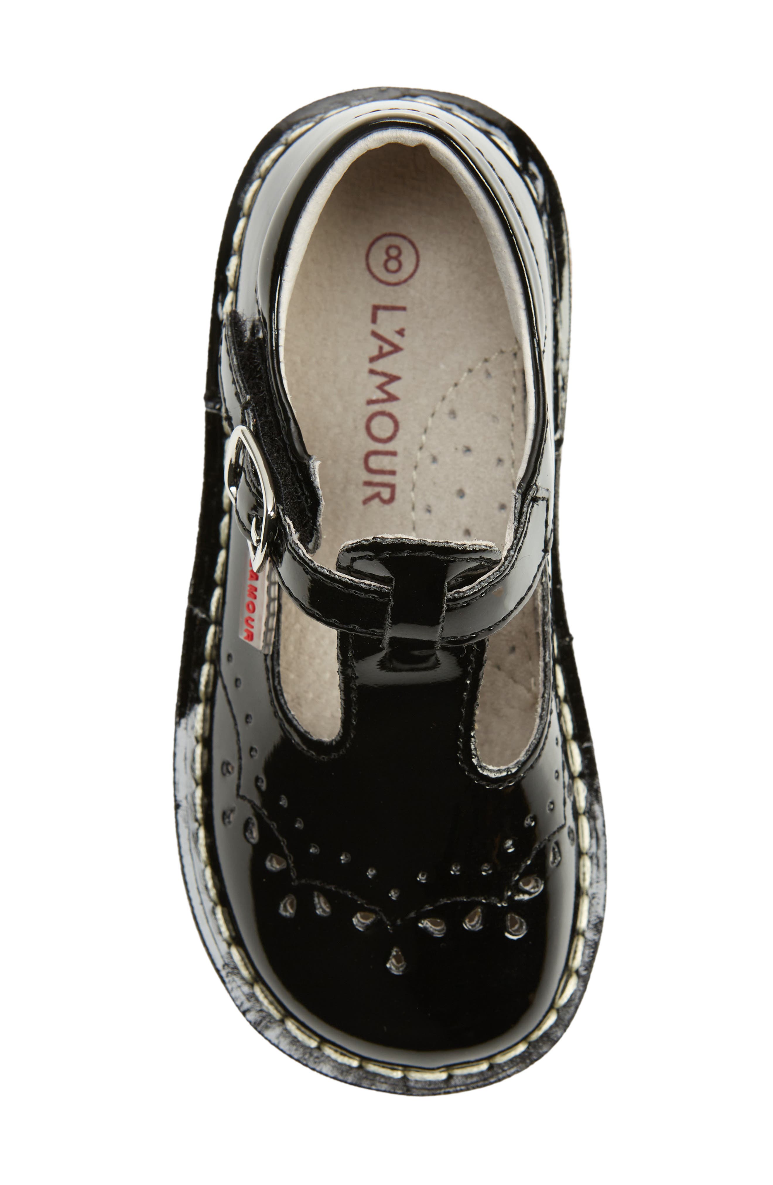 L'AMOUR Kids' Ruthie T Strap Mary Jane, Alternate, color, Patent Black