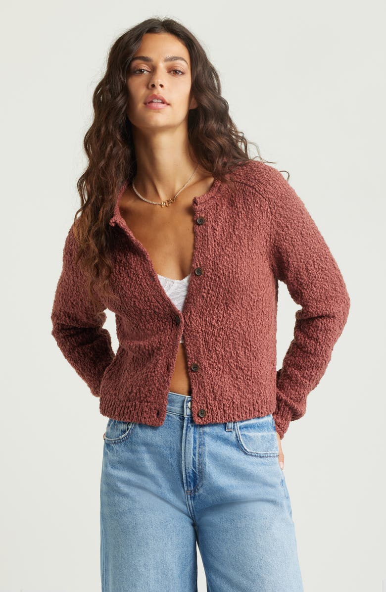 Treasure & Bond Fitted Textured Cotton Cardigan, Main, color,