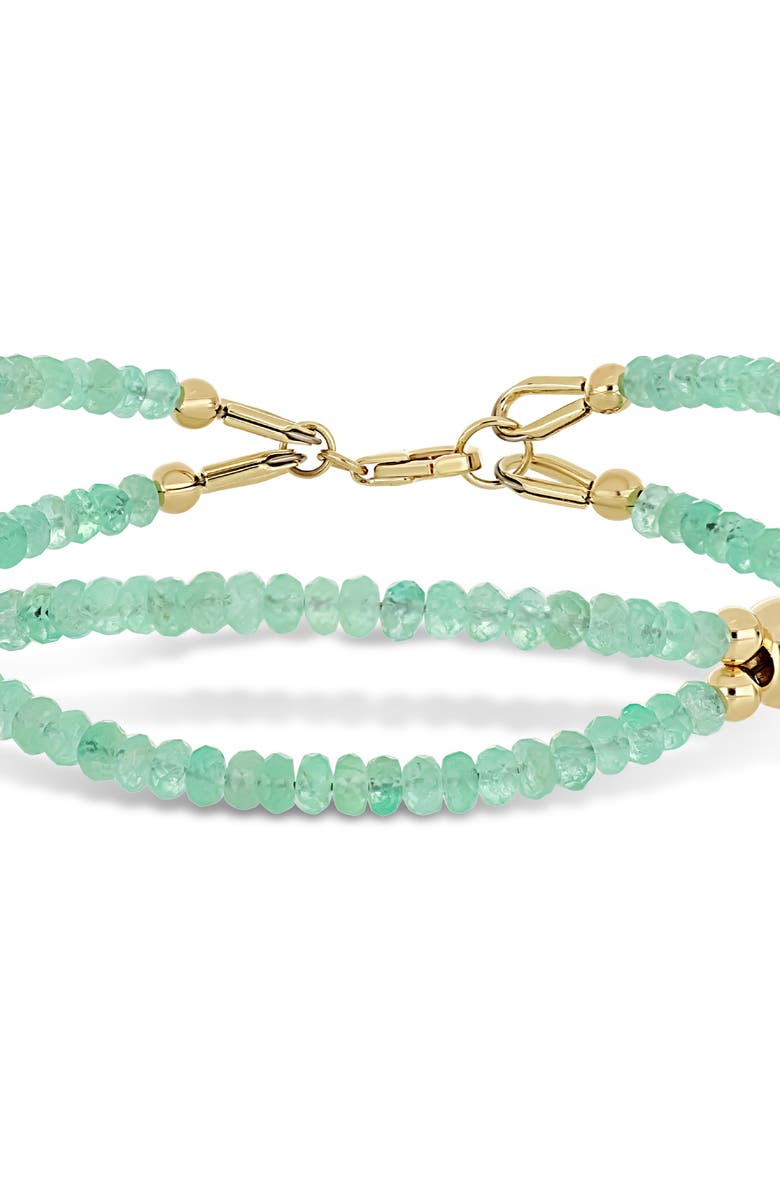 Bony Levy 14K Gold Iris Emerald Beaded Line Bracelet, Alternate, color, Yellow Gold
