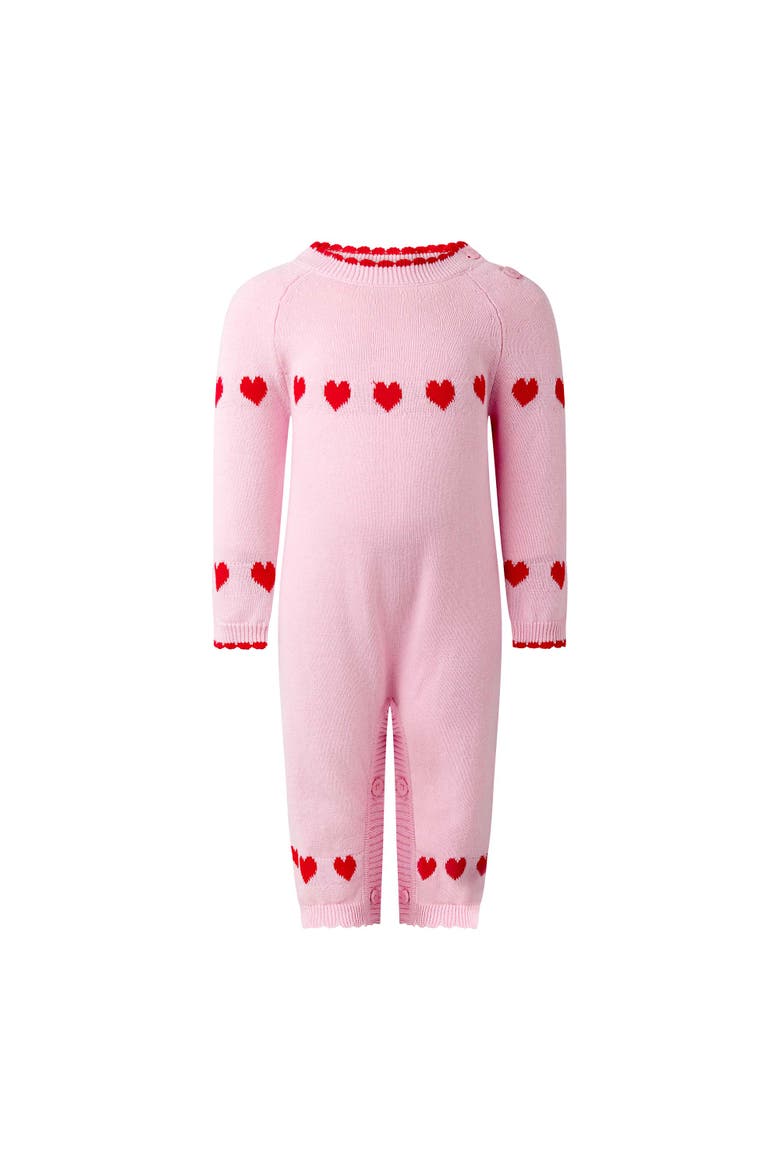 Heart Intarsia Playsuit, Main, color, Pink