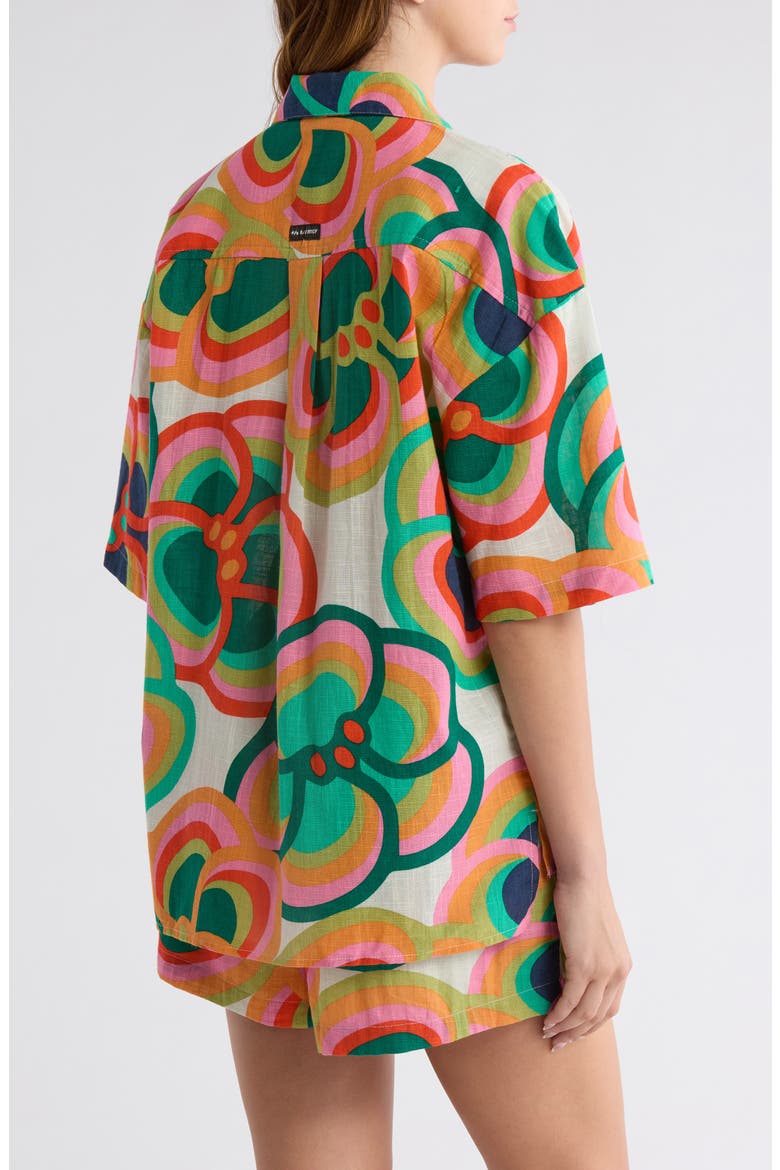 x Mami Wata Beachside Cover-Up Camp Shirt, Alternate, color, MULTI
