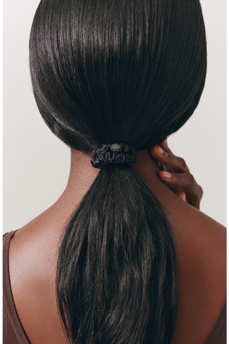 Pure Silk 6-Pack Skinny Scrunchies $51 Value, Alternate, color, BLACK