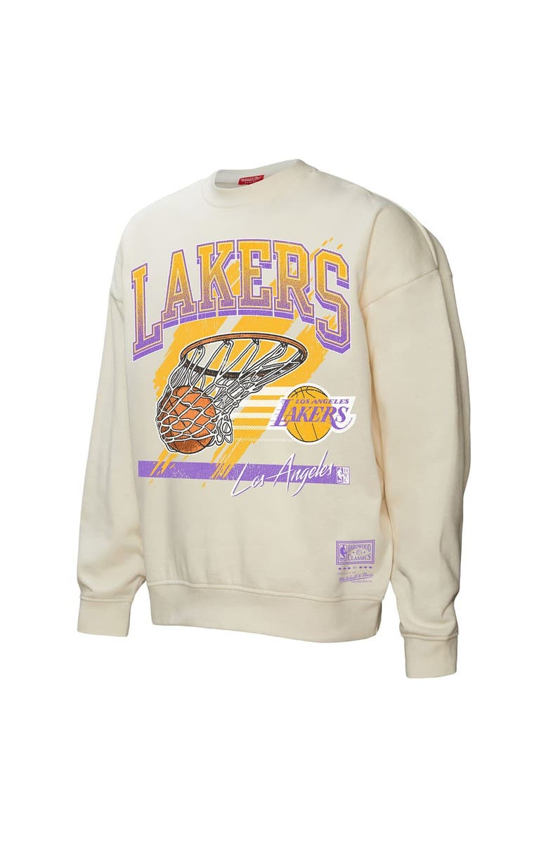 Mitchell & Ness Women's Mitchell & Ness Cream Los Angeles Lakers Brush Bucket Pullover Sweatshirt, Alternate, color, Cream