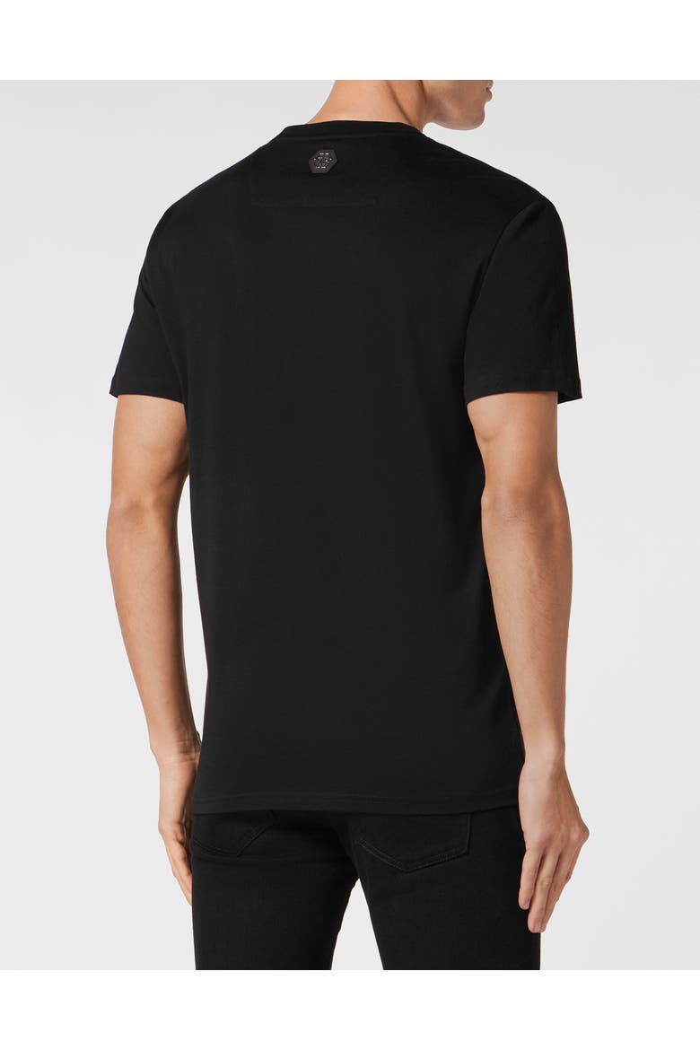 T-Shirt Round Neck Ss Skeleton Men, Alternate, color, black