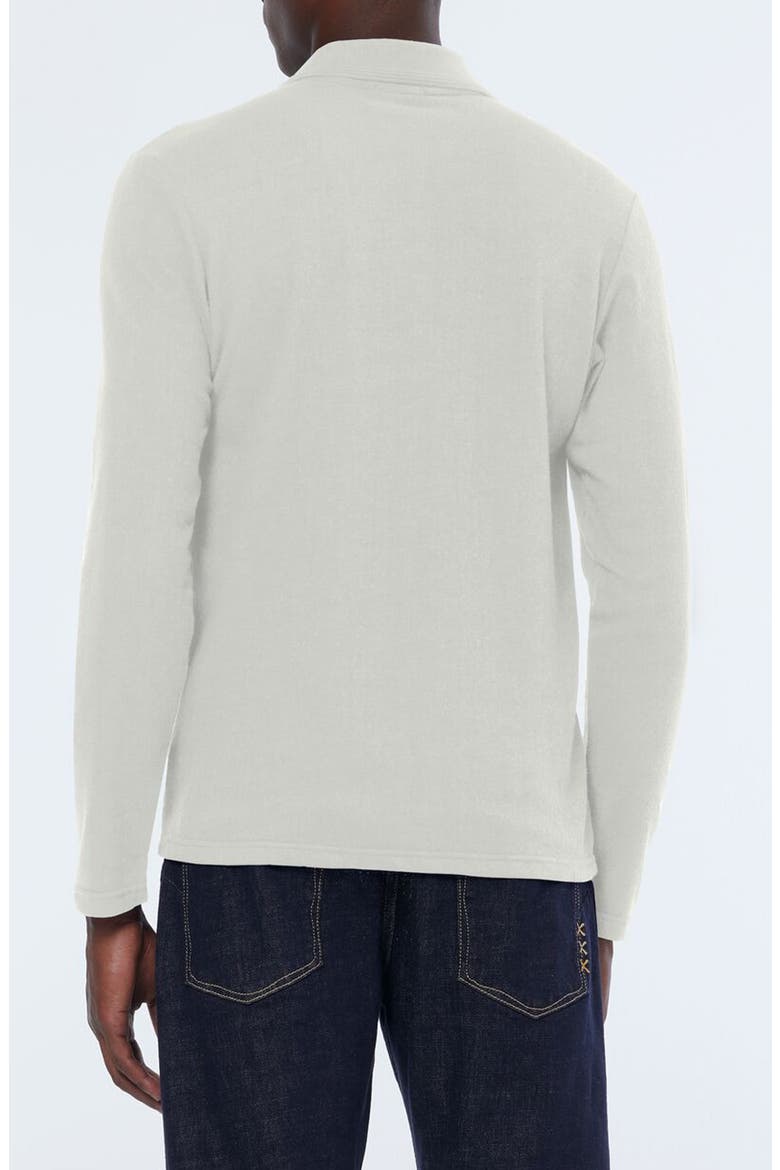 Relaxed Fit Long Sleeve Cotton Johnny Collar Polo, Alternate, color, SWAN