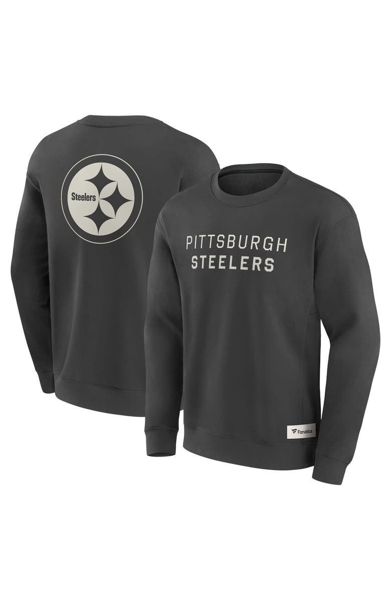 FANATICS Men's Fanatics Charcoal Pittsburgh Steelers Elements Future Ground Lettering Pullover Sweatshirt, Alternate, color, Charcoal