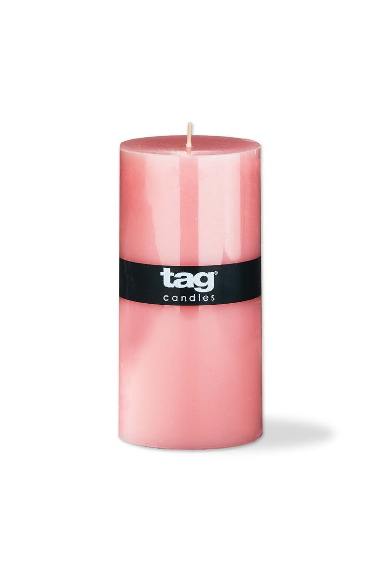 Color Studio Pink Pillar Candle Smokeless 85 Hour Burn Time, Main, color, Pink