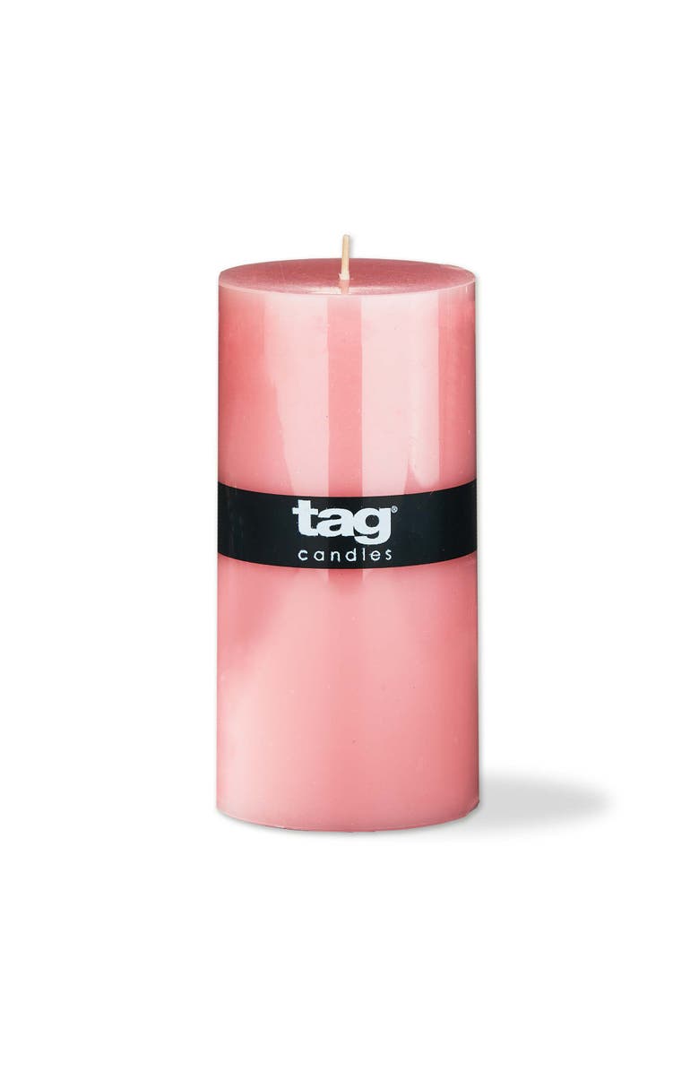 tag Color Studio Pink Pillar Candle Smokeless 85 Hour Burn Time, Main, color, Pink