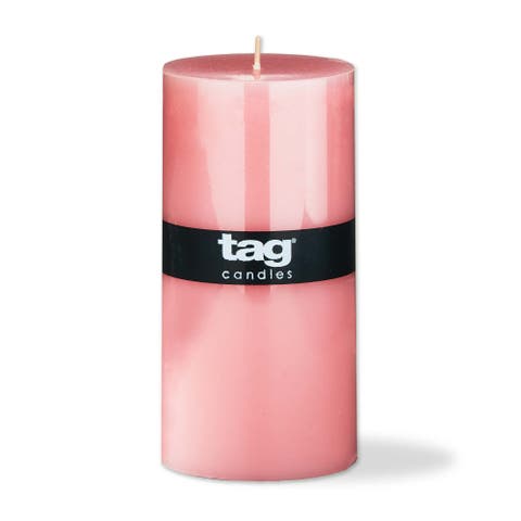 Color Studio Pink Pillar Candle Smokeless 85 Hour Burn Time