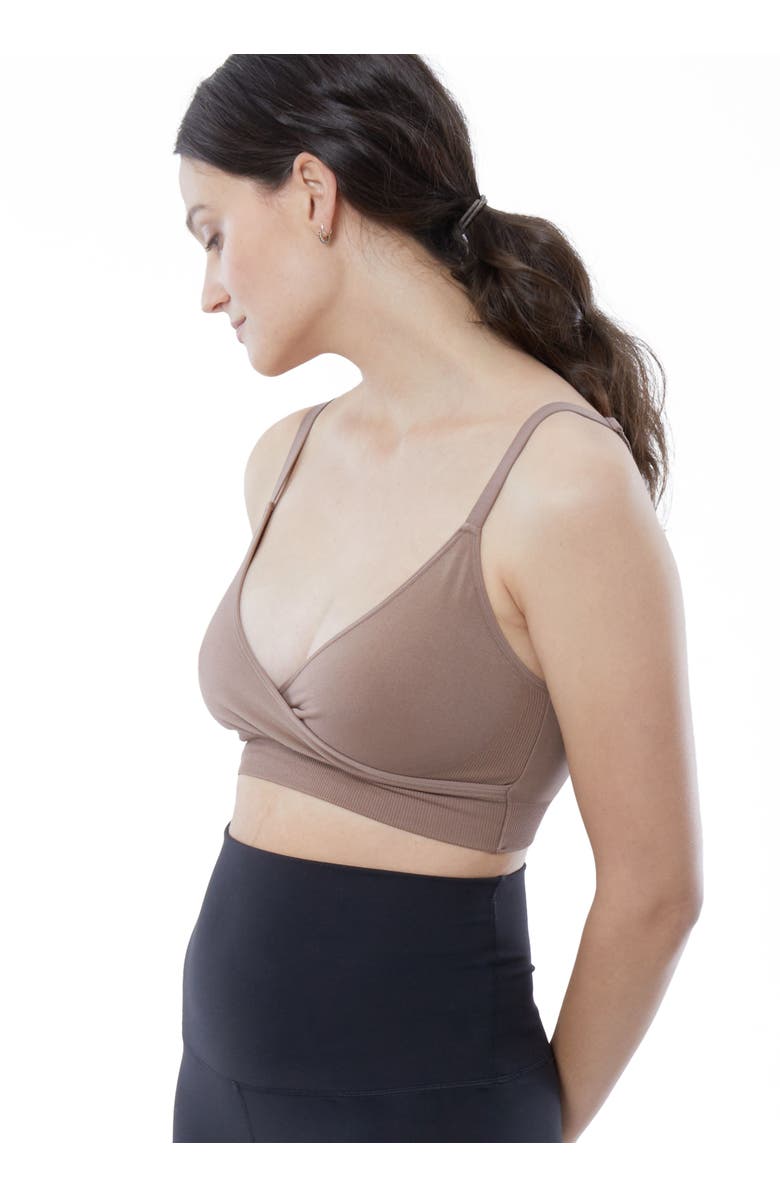 Ingrid & Isabel Cooling Crossover Nursing Bra, Alternate, color, Black