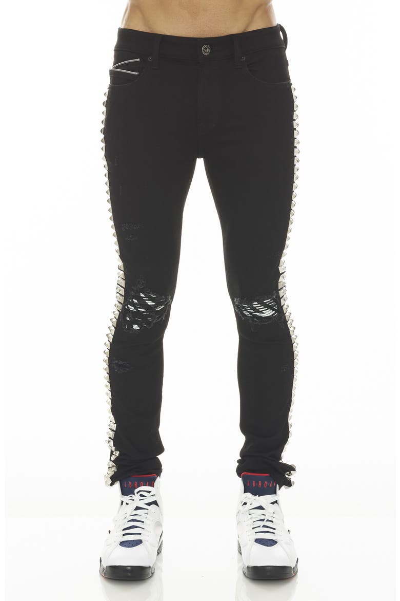 Punk Studded Super Skinny Jeans, Main, color, STUDD