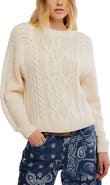 Free People Frankie Cable Cotton Sweater