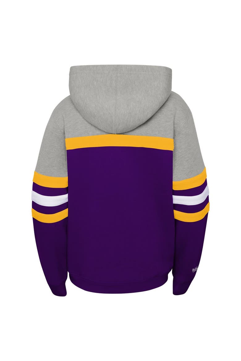 Youth Mitchell & Ness  Purple Minnesota Vikings Throwback Head Coach Pullover Hoodie, Alternate, color, Purple