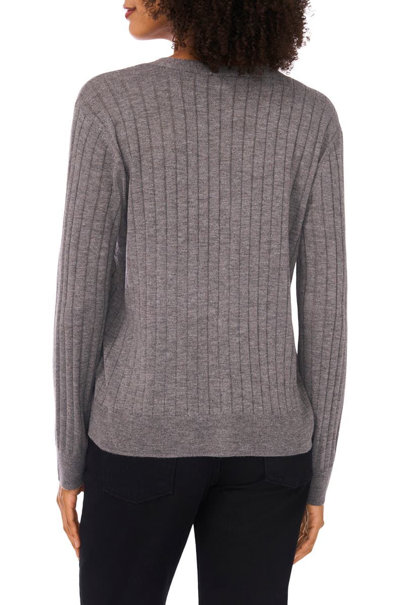Ted Baker Rib Cardigan, Alternate, color, Gravel Grey