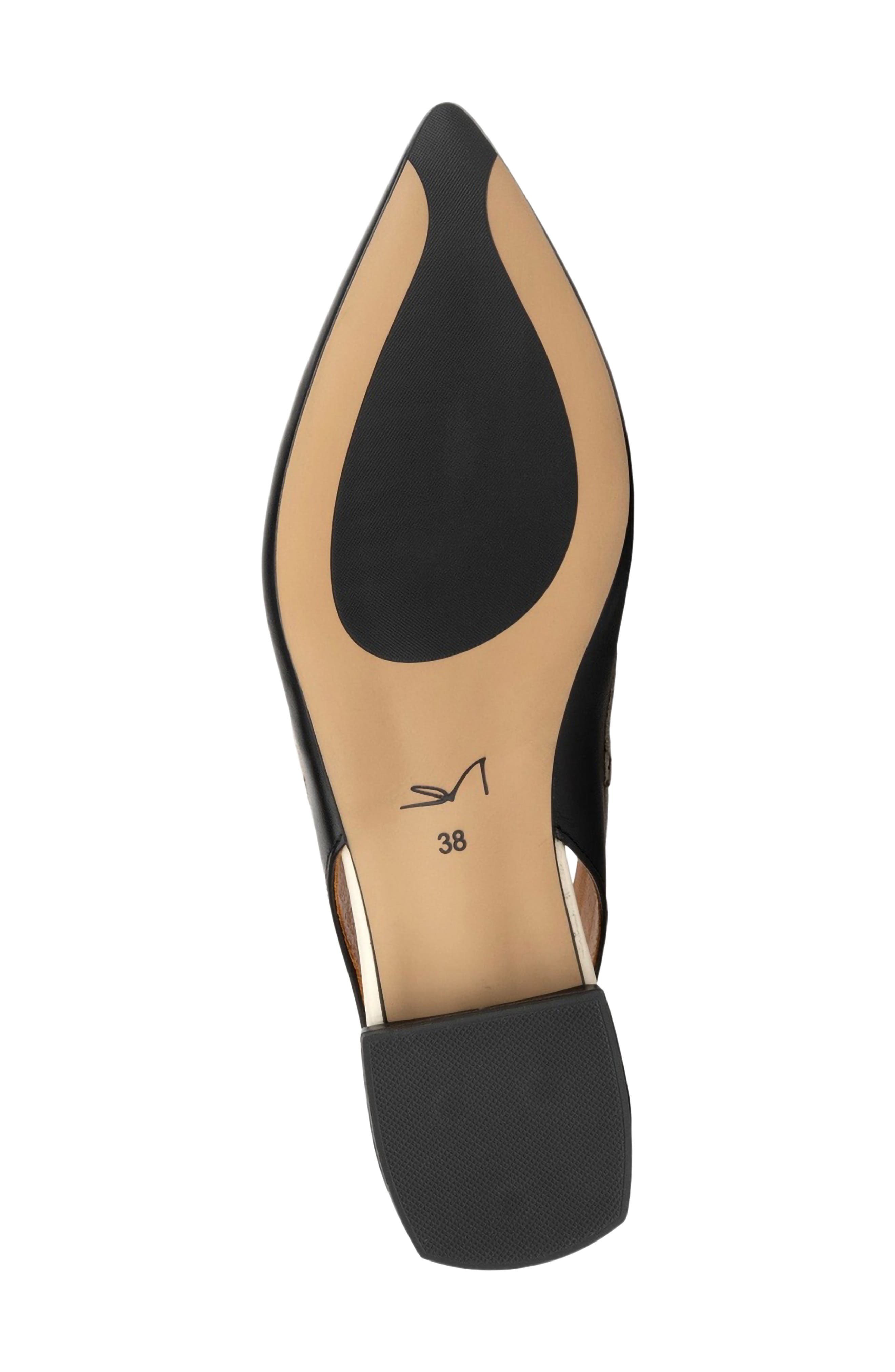 Holly Pointed Toe Slingback Flat, Alternate, color, BLACK