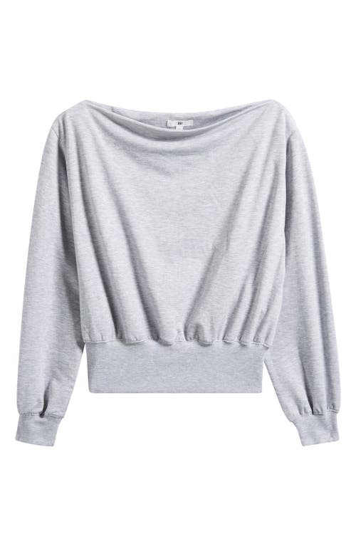 Bp. Off The Shoulder Sweatshirt In Grey Soft Heather