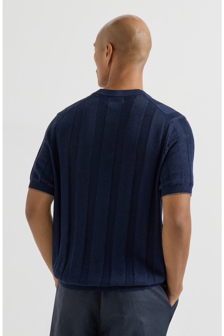 Henley collar T-shirt, Alternate, color, Navy Blue