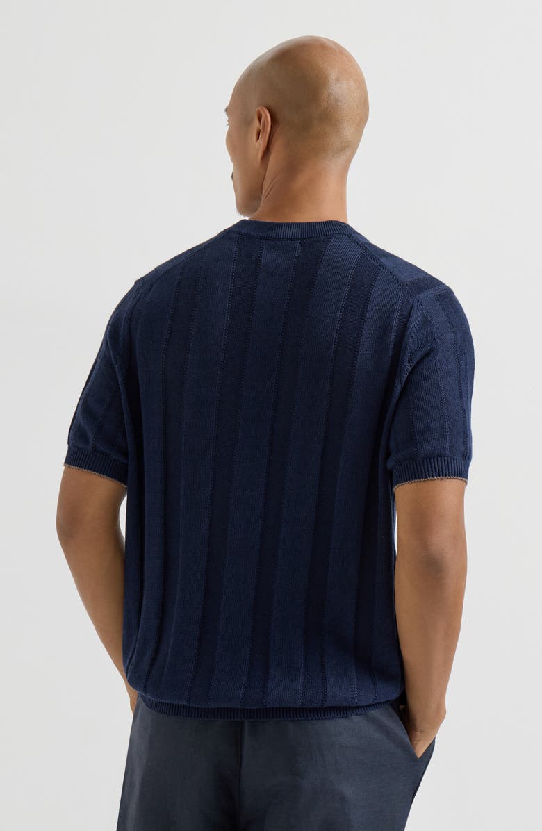 Brunello Cucinelli Henley collar T-shirt, Alternate, color, Navy Blue