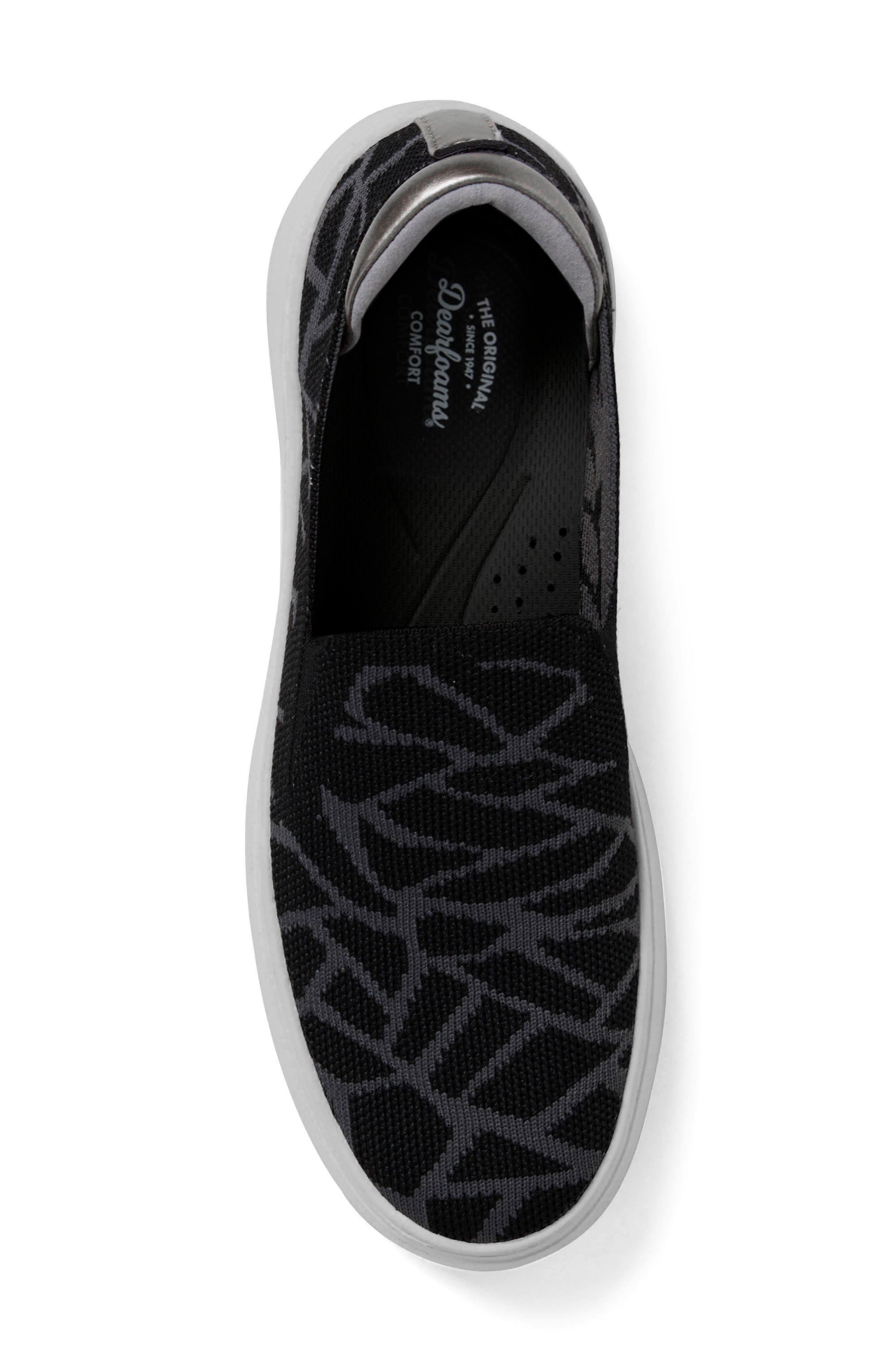 ORIGINAL COMFORT BY DEARFOAMS Sophie Knit Slip-On Sneaker, Alternate, color, Black Print
