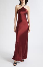 STAUD Cadence Halter Neck Gown