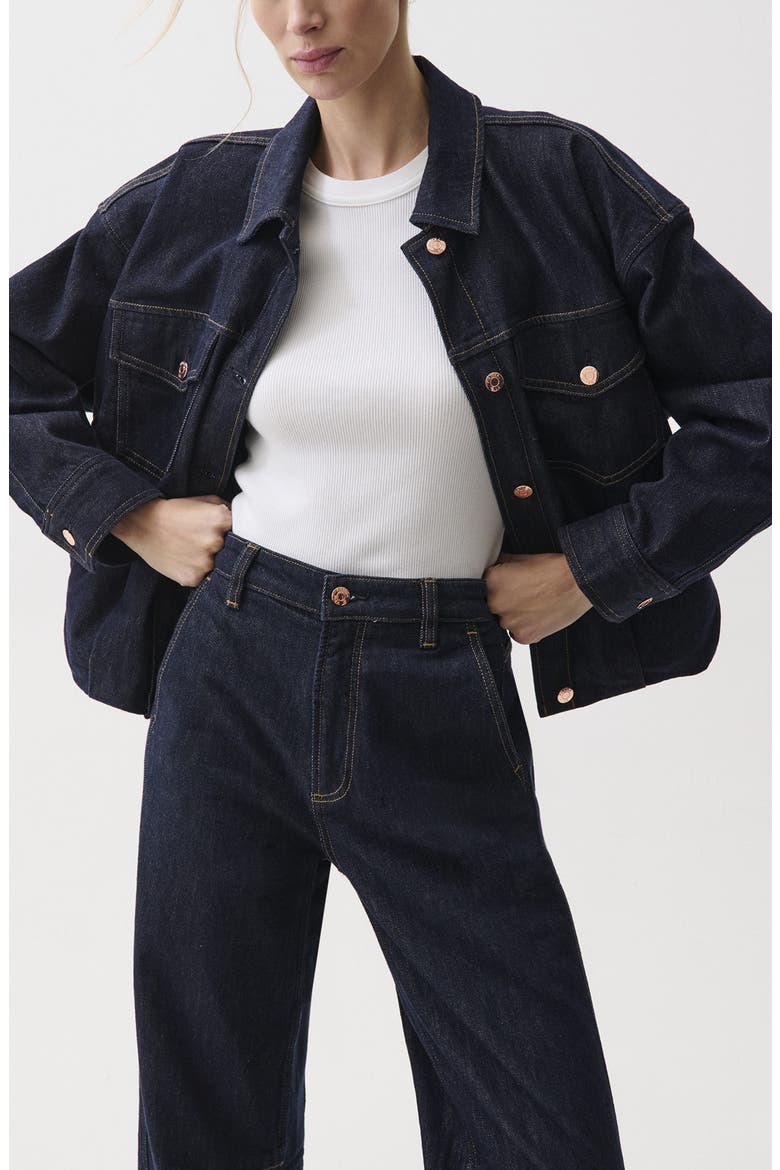 Bibi Denim Trucker Jacket, Alternate, color, NIGHTFALL