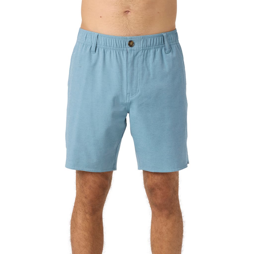 O'neill Men's Reserve Light Check Scallop Elastic Waist Shorts In Blue