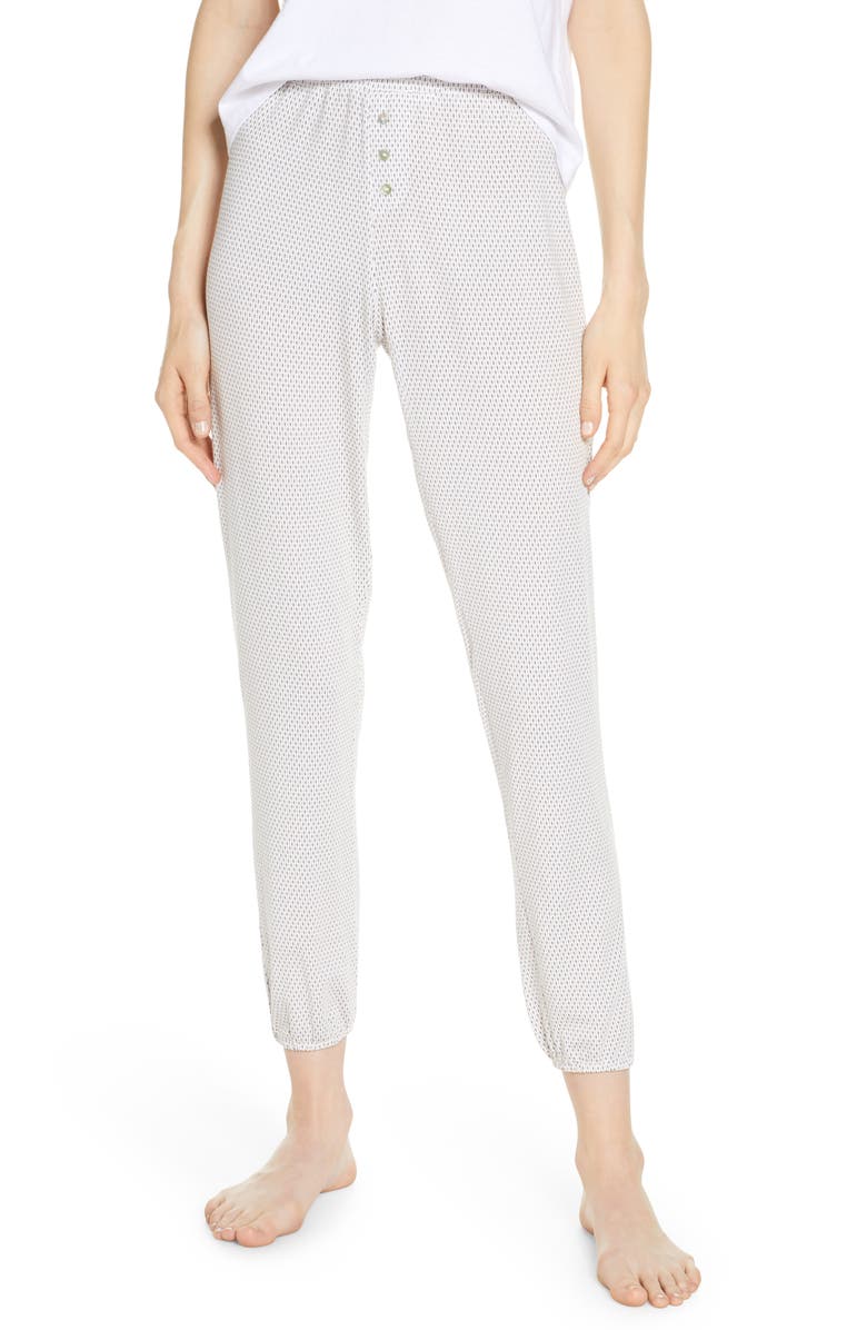 Eberjey Geo Dots Crop Lounge Pants, Main, color, 