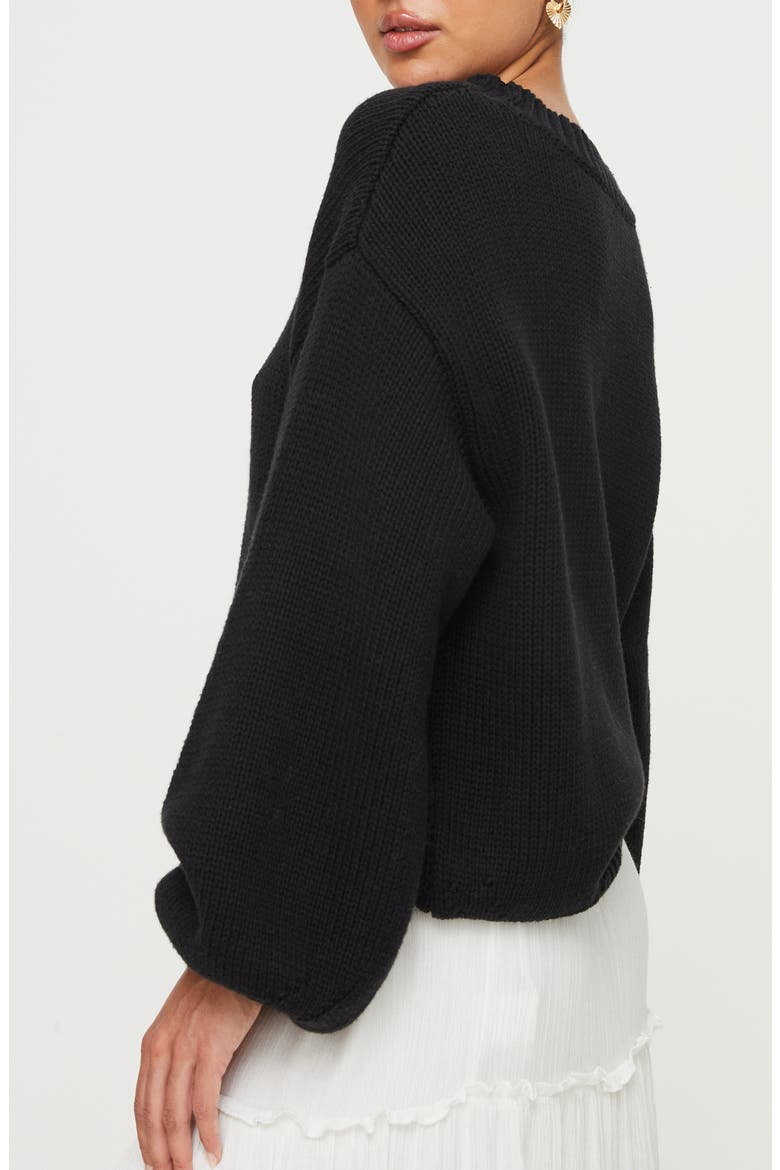 Harmony Balloon Sleeve Sweater, Alternate, color, BLACK