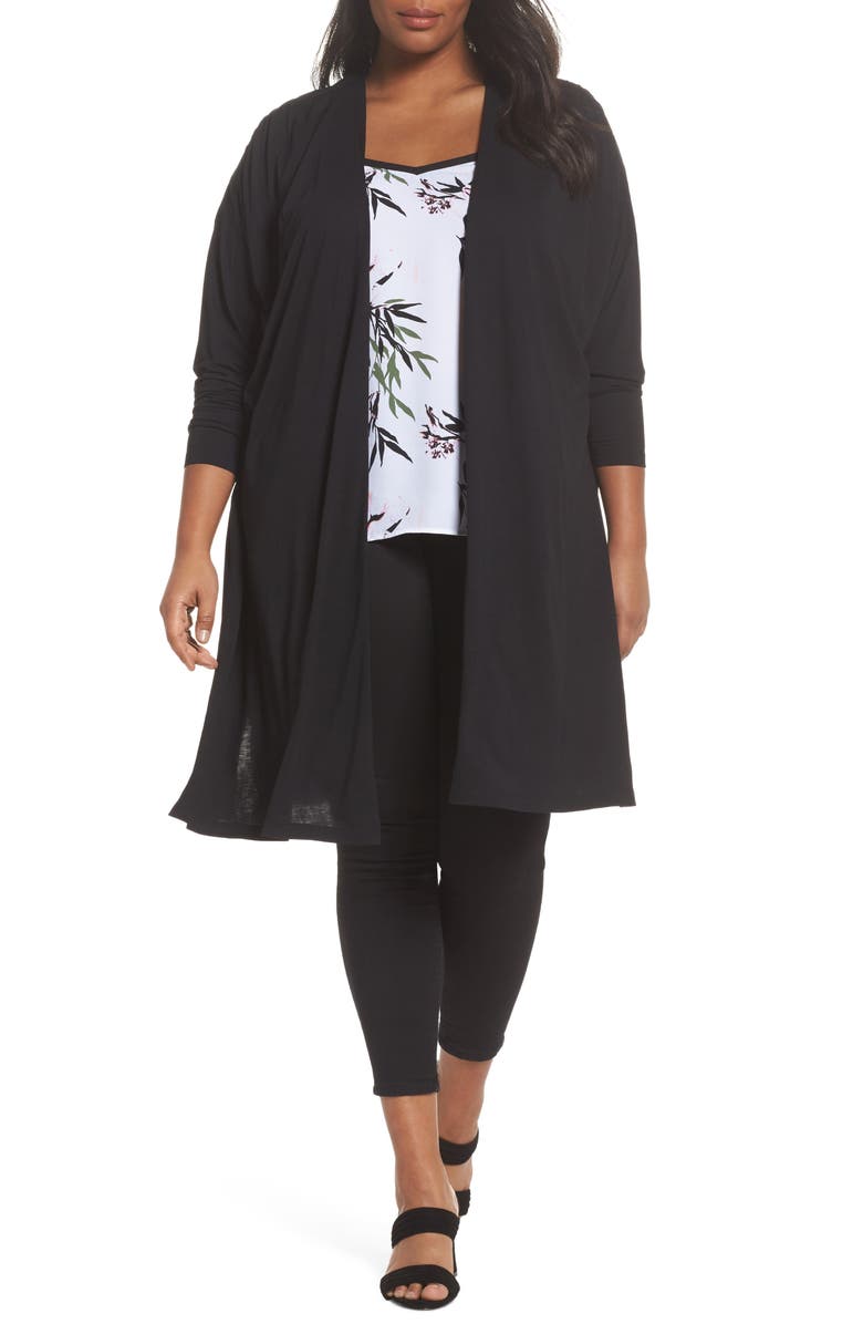 Sejour Gathered Shoulder Swing Cardigan, Main, color, 