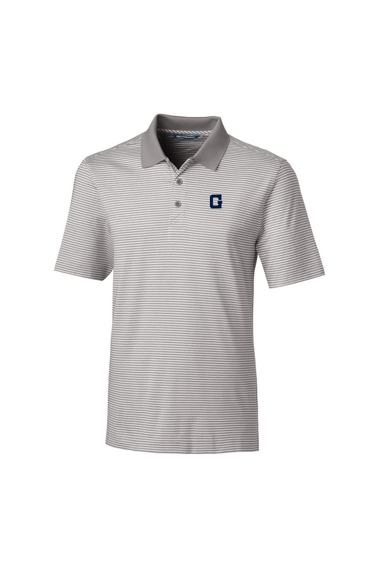 Men's Cutter & Buck Gray Georgetown Hoyas Forge Tonal Stripe Stretch Polo, Alternate, color, Gray