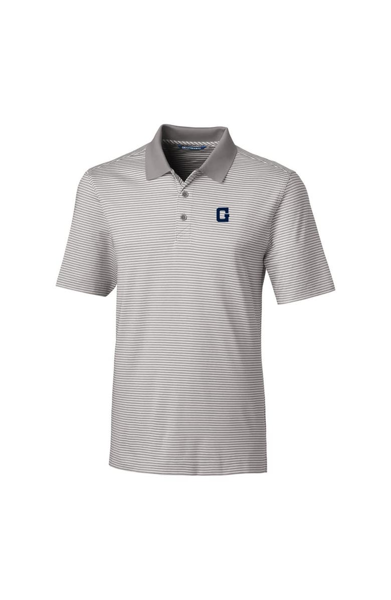 Cutter & Buck Men's Cutter & Buck Gray Georgetown Hoyas Forge Tonal Stripe Stretch Polo, Alternate, color,