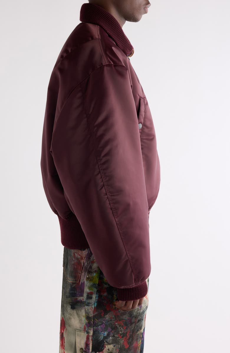 Acne Studios Olievo Technical Bomber Jacket, Alternate, color, Burgundy