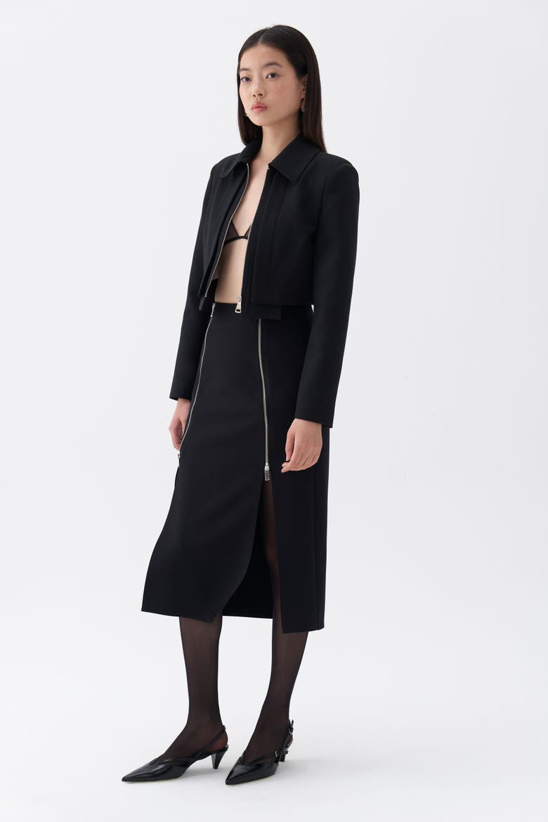Shoulder Pad Jacket, Alternate, color, Black