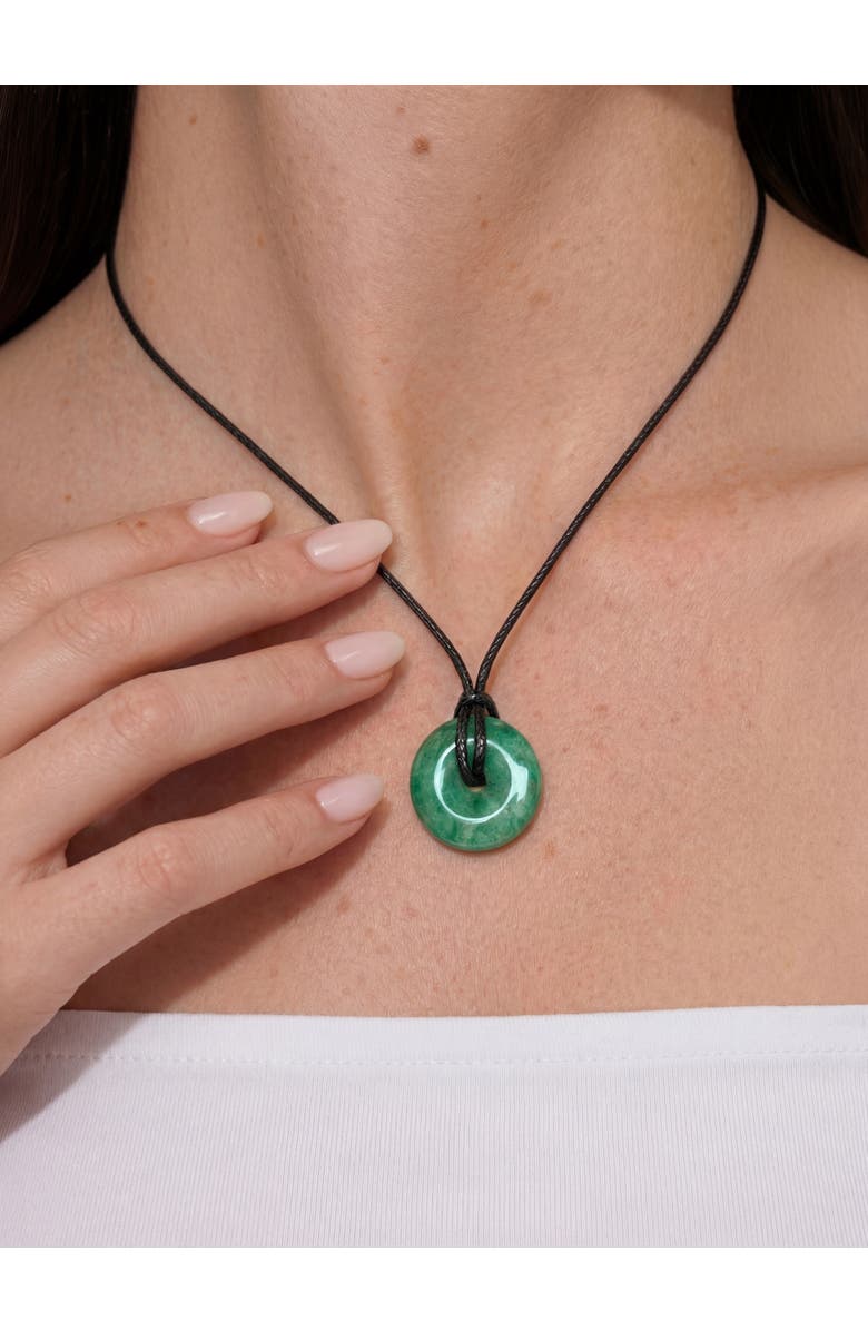 seree Medallion Green jade cord necklace, Alternate, color, 