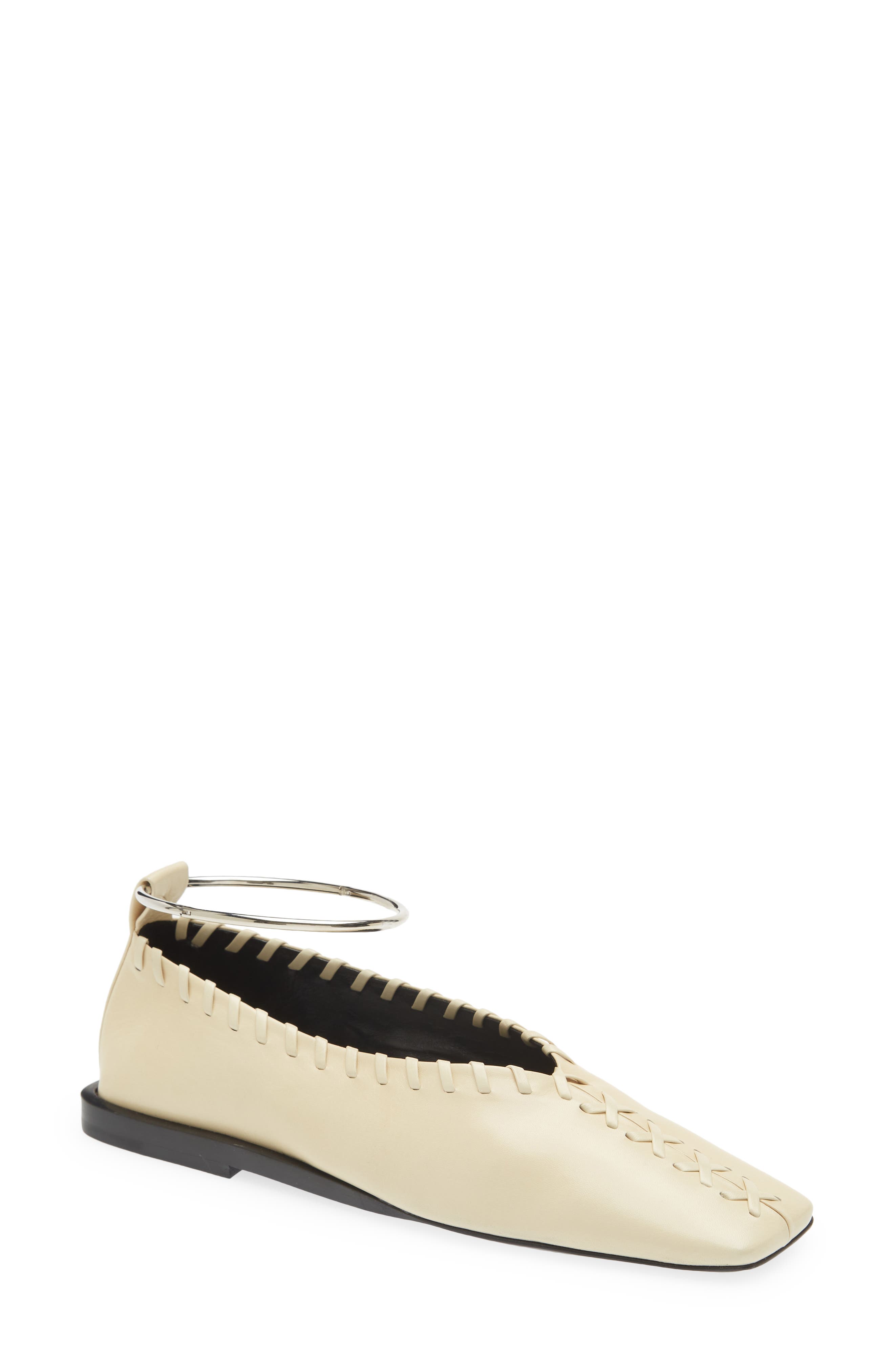 Jil Sander Anklet Ballerina Flat, Main, color, 
