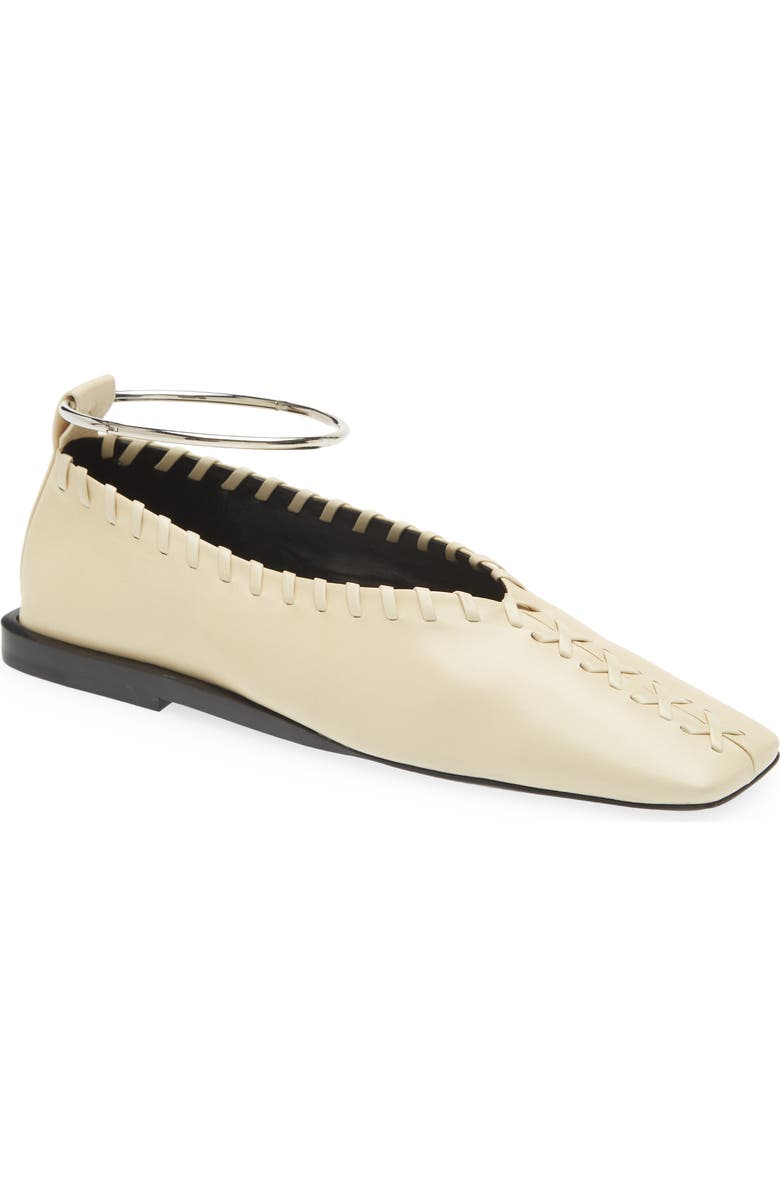 Jil Sander Anklet Ballerina Flat, Main, color,