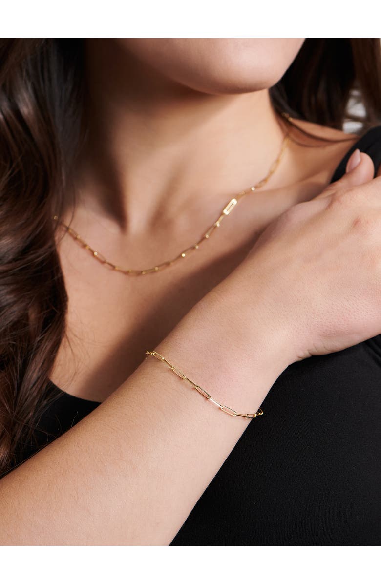 DEVATA Paperclip Chain Bracelet in 14K Gold, 2.2mm, Alternate, color, Yellow Gold