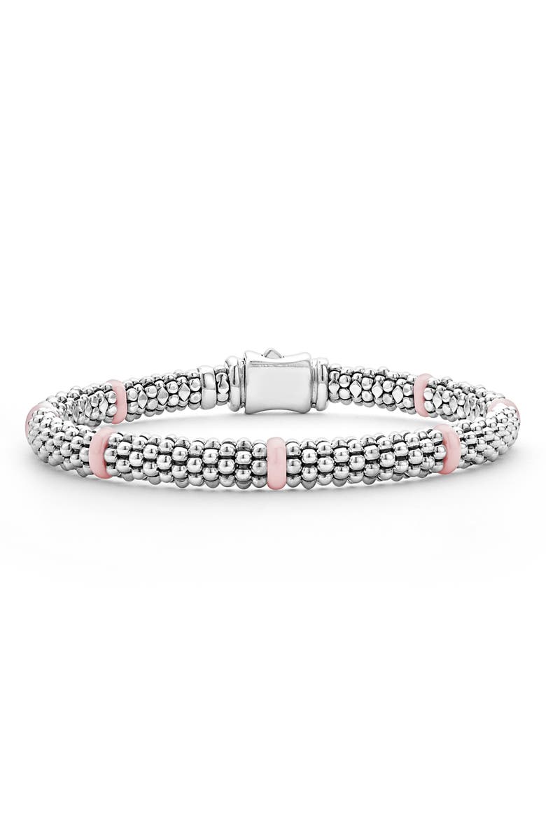 LAGOS Pink Caviar Ceramic Station Bracelet, Main, color, Pink