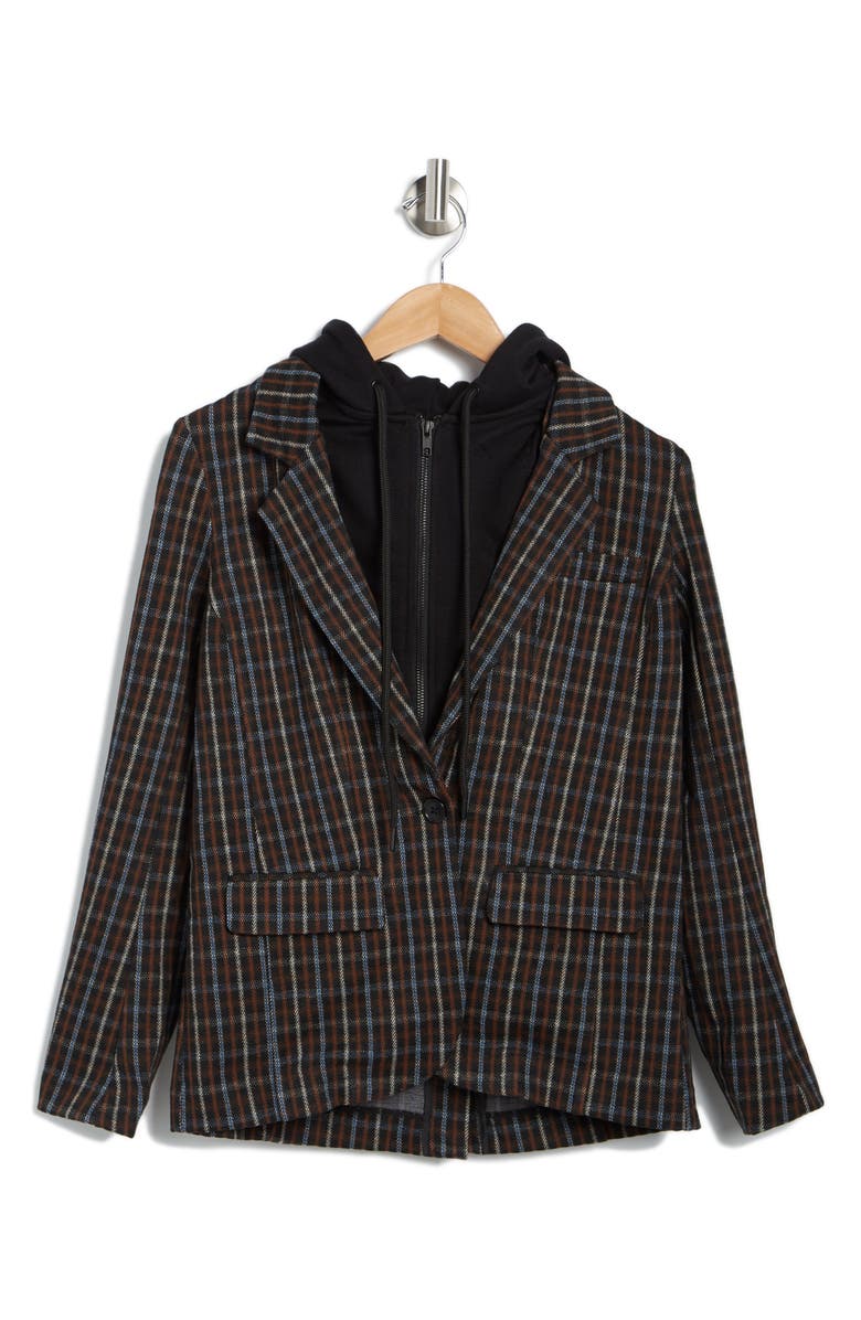 Liverpool Hooded Insert Plaid Blazer, Alternate, color, 