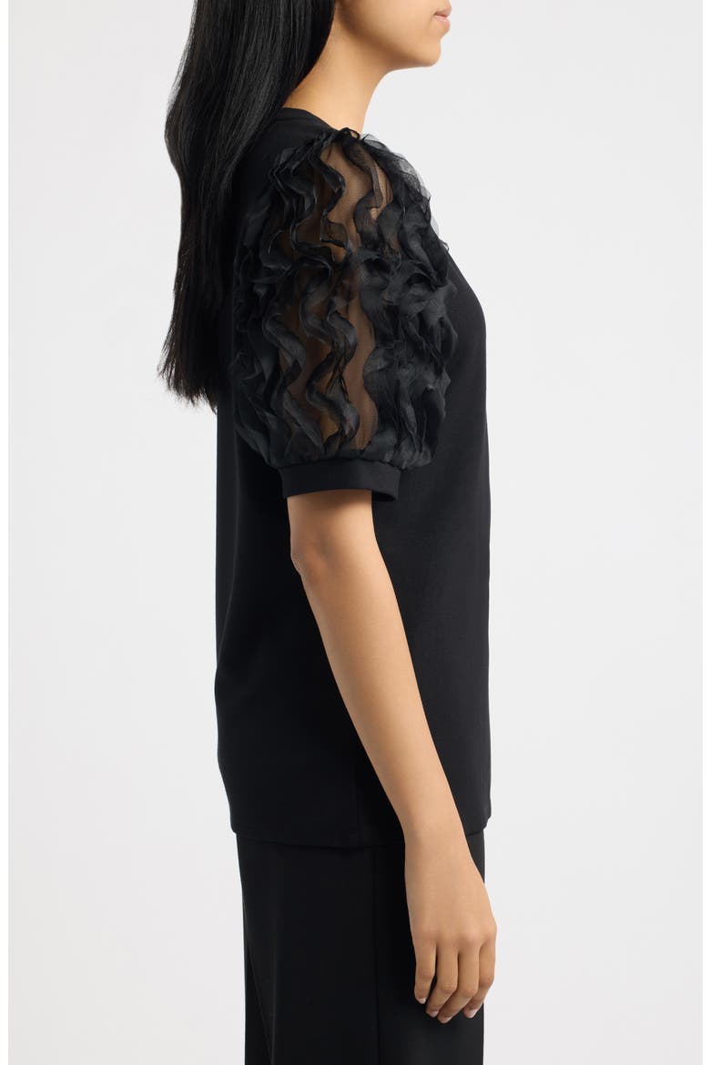 Puff Sleeve Top, Alternate, color, ANNE BLACK