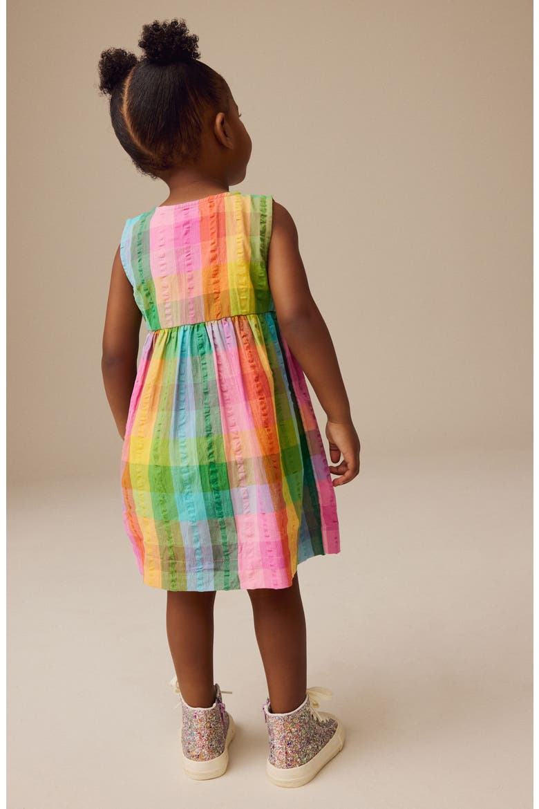 Kids' Check Cotton Button-Up Dress, Alternate, color, PINK