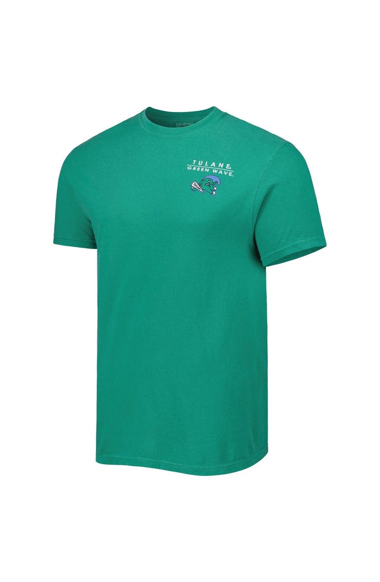 IMAGE ONE Men's Green Tulane Green Wave Landscape Shield T-Shirt, Alternate, color,