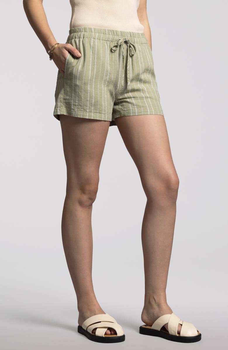 WEEKEND LOS ANGELES Maxime Linen Blend Drawstring Shorts, Alternate, color, Tea
