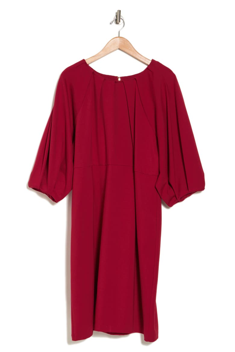 Balloon Sleeve Dress, Alternate, color, CHERRY